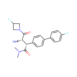 CN(C)C(=O)[C@@H](c1ccc(-c2ccc(F)cc2)cc1)[C@H](N)C(=O)N1CC(F)C1 ZINC000014947800