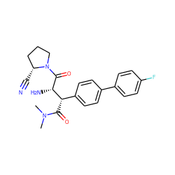 CN(C)C(=O)[C@@H](c1ccc(-c2ccc(F)cc2)cc1)[C@H](N)C(=O)N1CCC[C@H]1C#N ZINC000014947821