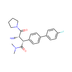 CN(C)C(=O)[C@@H](c1ccc(-c2ccc(F)cc2)cc1)[C@H](N)C(=O)N1CCCC1 ZINC000014947806