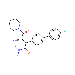 CN(C)C(=O)[C@@H](c1ccc(-c2ccc(F)cc2)cc1)[C@H](N)C(=O)N1CCCCC1 ZINC000014947824