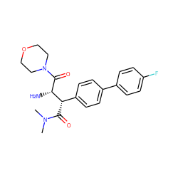 CN(C)C(=O)[C@@H](c1ccc(-c2ccc(F)cc2)cc1)[C@H](N)C(=O)N1CCOCC1 ZINC000014947827