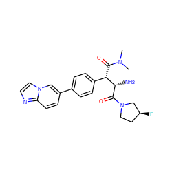 CN(C)C(=O)[C@@H](c1ccc(-c2ccc3nccn3c2)cc1)[C@H](N)C(=O)N1CC[C@H](F)C1 ZINC000014947655