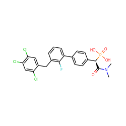 CN(C)C(=O)[C@@H](c1ccc(-c2cccc(Cc3cc(Cl)c(Cl)cc3Cl)c2F)cc1)P(=O)(O)O ZINC001772652385