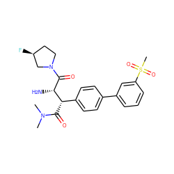 CN(C)C(=O)[C@@H](c1ccc(-c2cccc(S(C)(=O)=O)c2)cc1)[C@H](N)C(=O)N1CC[C@H](F)C1 ZINC000014947843