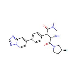 CN(C)C(=O)[C@@H](c1ccc(-c2ccn3ncnc3c2)cc1)[C@H](N)C(=O)N1CC[C@H](F)C1 ZINC000014947661