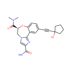 CN(C)C(=O)[C@@H]1Cn2cc(C(N)=O)nc2-c2cc(C#CC3(O)CCCC3)ccc2O1 ZINC000219489561