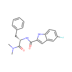 CN(C)C(=O)[C@H](Cc1ccccc1)NC(=O)c1cc2cc(F)ccc2[nH]1 ZINC000013780543