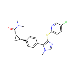 CN(C)C(=O)[C@H]1C[C@@H]1c1ccc(-c2c(Sc3ccc(Cl)cn3)ncn2C)cc1 ZINC000096270412