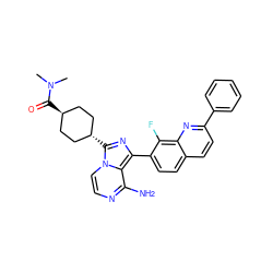 CN(C)C(=O)[C@H]1CC[C@H](c2nc(-c3ccc4ccc(-c5ccccc5)nc4c3F)c3c(N)nccn32)CC1 ZINC000254051228