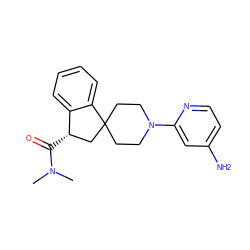 CN(C)C(=O)[C@H]1CC2(CCN(c3cc(N)ccn3)CC2)c2ccccc21 ZINC000040429412