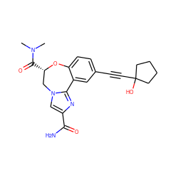 CN(C)C(=O)[C@H]1Cn2cc(C(N)=O)nc2-c2cc(C#CC3(O)CCCC3)ccc2O1 ZINC000219501968