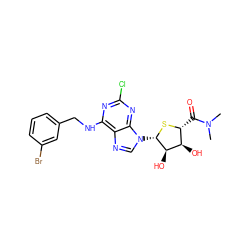 CN(C)C(=O)[C@H]1S[C@@H](n2cnc3c(NCc4cccc(Br)c4)nc(Cl)nc32)[C@H](O)[C@@H]1O ZINC000029128300