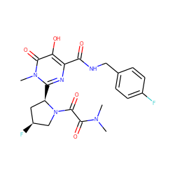 CN(C)C(=O)C(=O)N1C[C@@H](F)C[C@H]1c1nc(C(=O)NCc2ccc(F)cc2)c(O)c(=O)n1C ZINC000058592653