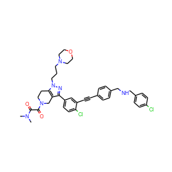 CN(C)C(=O)C(=O)N1CCc2c(c(-c3ccc(Cl)c(C#Cc4ccc(CNCc5ccc(Cl)cc5)cc4)c3)nn2CCCN2CCOCC2)C1 ZINC000095593196