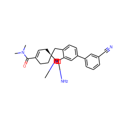 CN(C)C(=O)C1=CC[C@@]2(CC1)Cc1ccc(-c3cccc(C#N)c3)cc1[C@]21N=C(N)N(C)O1 ZINC000201229611