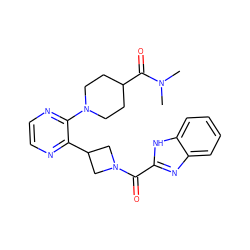 CN(C)C(=O)C1CCN(c2nccnc2C2CN(C(=O)c3nc4ccccc4[nH]3)C2)CC1 ZINC000139360281