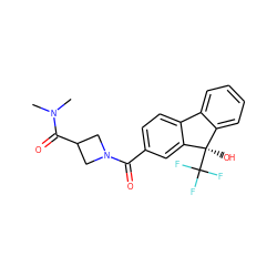 CN(C)C(=O)C1CN(C(=O)c2ccc3c(c2)[C@](O)(C(F)(F)F)c2ccccc2-3)C1 ZINC000144718007