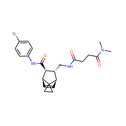 CN(C)C(=O)CCC(=O)NC[C@H]1[C@H](C(=O)Nc2ccc(Br)cc2)[C@@H]2C=C[C@H]1C21CC1 ZINC000168546986