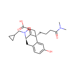 CN(C)C(=O)CCC[C@]12CCN(CC3CC3)[C@H](Cc3ccc(O)cc31)/C2=C\C(=O)O ZINC000212414835