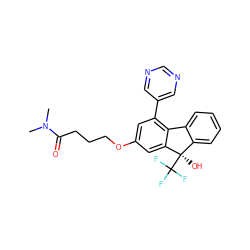 CN(C)C(=O)CCCOc1cc(-c2cncnc2)c2c(c1)[C@](O)(C(F)(F)F)c1ccccc1-2 ZINC000144847463