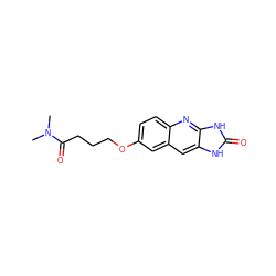 CN(C)C(=O)CCCOc1ccc2nc3[nH]c(=O)[nH]c3cc2c1 ZINC000013725616