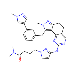 CN(C)C(=O)CCCn1ccc(Nc2ncc3c(n2)-c2c(nn(C)c2Cc2cccc(-c4cnn(C)c4)c2)CC3)n1 ZINC000224951220