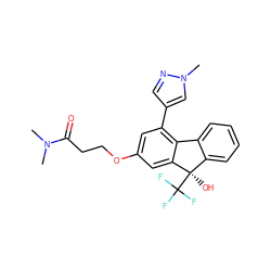 CN(C)C(=O)CCOc1cc(-c2cnn(C)c2)c2c(c1)[C@](O)(C(F)(F)F)c1ccccc1-2 ZINC000144857193