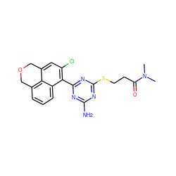 CN(C)C(=O)CCSc1nc(N)nc(-c2c(Cl)cc3c4c(cccc24)COC3)n1 ZINC000103229085