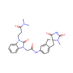 CN(C)C(=O)CCn1c(=O)n(CC(=O)Nc2ccc3c(c2)C[C@]2(C3)C(=O)NC(=O)N2C)c2ccccc21 ZINC000040379174