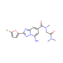 CN(C)C(=O)CN(C)C(=O)c1cc(N)n2nc(-c3ccc(Br)o3)nc2c1 ZINC000026991209