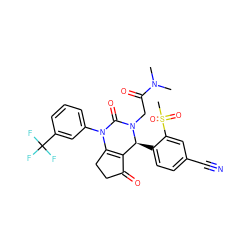 CN(C)C(=O)CN1C(=O)N(c2cccc(C(F)(F)F)c2)C2=C(C(=O)CC2)[C@@H]1c1ccc(C#N)cc1S(C)(=O)=O ZINC001772587191