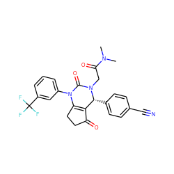 CN(C)C(=O)CN1C(=O)N(c2cccc(C(F)(F)F)c2)C2=C(C(=O)CC2)[C@H]1c1ccc(C#N)cc1 ZINC001772580168