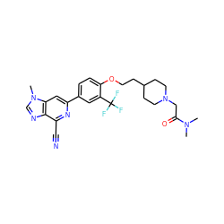 CN(C)C(=O)CN1CCC(CCOc2ccc(-c3cc4c(ncn4C)c(C#N)n3)cc2C(F)(F)F)CC1 ZINC000066075324