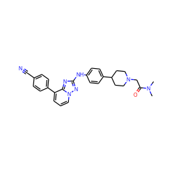 CN(C)C(=O)CN1CCC(c2ccc(Nc3nc4c(-c5ccc(C#N)cc5)cccn4n3)cc2)CC1 ZINC000096169859