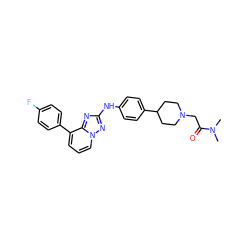 CN(C)C(=O)CN1CCC(c2ccc(Nc3nc4c(-c5ccc(F)cc5)cccn4n3)cc2)CC1 ZINC000096169848