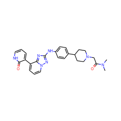 CN(C)C(=O)CN1CCC(c2ccc(Nc3nc4c(-c5ccc[nH]c5=O)cccn4n3)cc2)CC1 ZINC000096169780