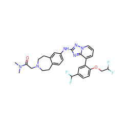 CN(C)C(=O)CN1CCc2ccc(Nc3nc4c(-c5cc(C(F)F)ccc5OCC(F)F)cccn4n3)cc2CC1 ZINC000096169885