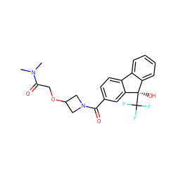 CN(C)C(=O)COC1CN(C(=O)c2ccc3c(c2)[C@](O)(C(F)(F)F)c2ccccc2-3)C1 ZINC000144715122