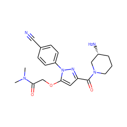 CN(C)C(=O)COc1cc(C(=O)N2CCC[C@@H](N)C2)nn1-c1ccc(C#N)cc1 ZINC001772642668