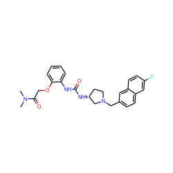 CN(C)C(=O)COc1ccccc1NC(=O)N[C@@H]1CCN(Cc2ccc3cc(F)ccc3c2)C1 ZINC000095572015