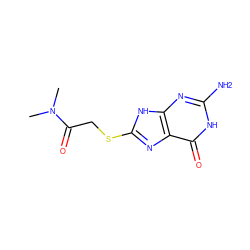 CN(C)C(=O)CSc1nc2c(=O)[nH]c(N)nc2[nH]1 ZINC000653873773