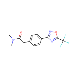 CN(C)C(=O)Cc1ccc(-c2noc(C(F)(F)F)n2)cc1 ZINC000142883381