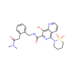 CN(C)C(=O)Cc1ccccc1CNC(=O)c1nc(N2CCCCS2(=O)=O)c2cccnc2c1O ZINC000028895756