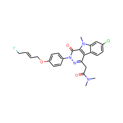 CN(C)C(=O)Cc1nn(-c2ccc(OC/C=C/CF)cc2)c(=O)c2c1c1ccc(Cl)cc1n2C ZINC000473113703