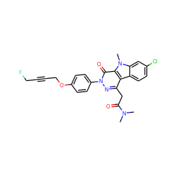 CN(C)C(=O)Cc1nn(-c2ccc(OCC#CCF)cc2)c(=O)c2c1c1ccc(Cl)cc1n2C ZINC000473112846