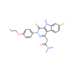 CN(C)C(=O)Cc1nn(-c2ccc(OCCF)cc2)c(=O)c2c1c1ccc(Cl)cc1n2C ZINC000198039678