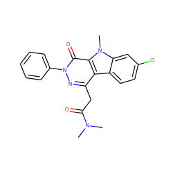 CN(C)C(=O)Cc1nn(-c2ccccc2)c(=O)c2c1c1ccc(Cl)cc1n2C ZINC000000603726