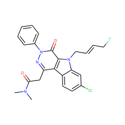 CN(C)C(=O)Cc1nn(-c2ccccc2)c(=O)c2c1c1ccc(Cl)cc1n2C/C=C/CF ZINC000473117791