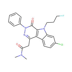 CN(C)C(=O)Cc1nn(-c2ccccc2)c(=O)c2c1c1ccc(Cl)cc1n2CCCF ZINC000473114294