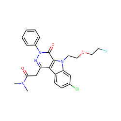 CN(C)C(=O)Cc1nn(-c2ccccc2)c(=O)c2c1c1ccc(Cl)cc1n2CCOCCF ZINC000473111516